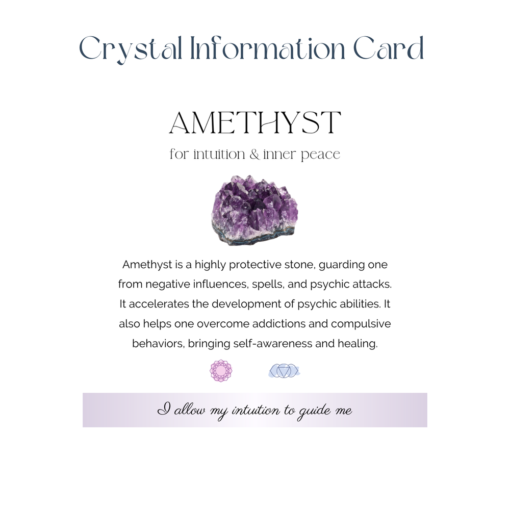 amethyst crystal information card
