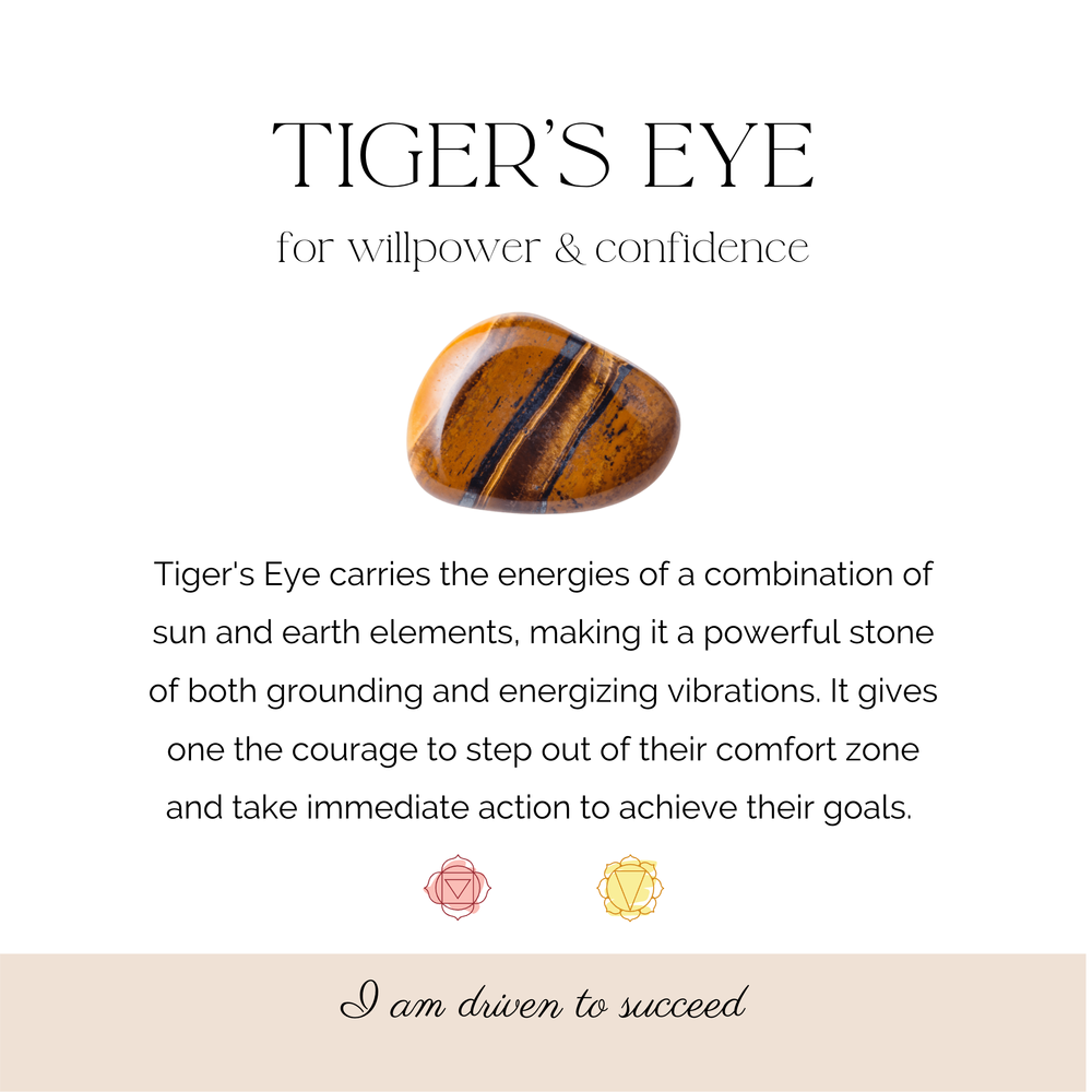 tigers eye crystal information card