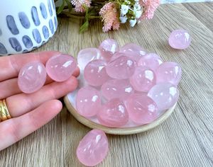 Madagascar pink rose quartz Grade AA pebble tumbled stones