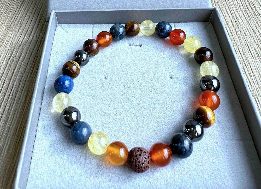 Leo zodiac crystal bracelet handmade by sally from the holistic hamper crystals UK