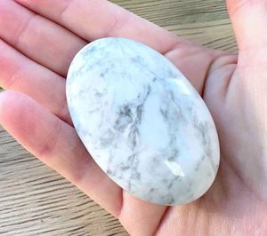 white howlite crystal palm stones