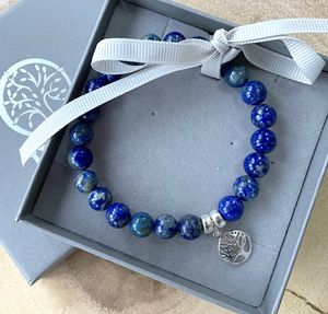 Lapis lazuli handmade sterling silver charm bracelet, the holistic hamper crystals uk