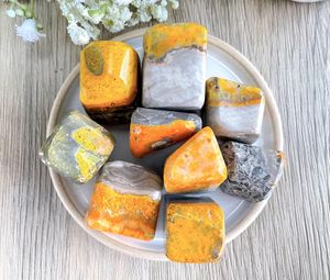 extra large bumble bee jasper crystal  tumble stones the holistic hamper online crystal shop