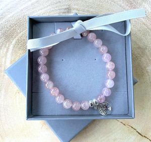 Madagascar rose quartz sterling silver charm bracelet handmade to order, the holistic hamper crystals UK