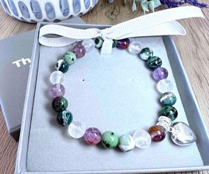 Peaceful serenity calming crystal bracelet with sterling silver heart charm in a box