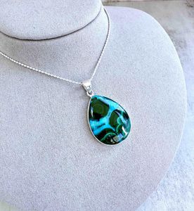 teardrop shape sterling silver crystal teardrop mallacolla pendant on a chain