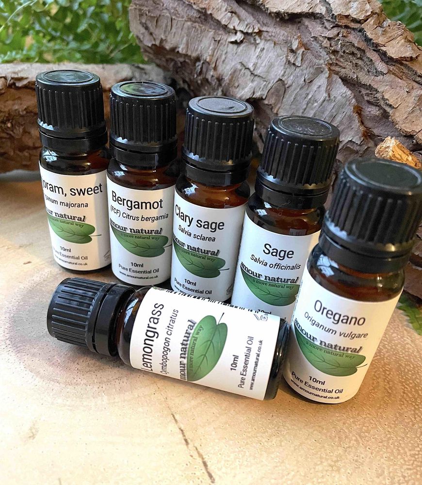 group of pure essential oils 10ml