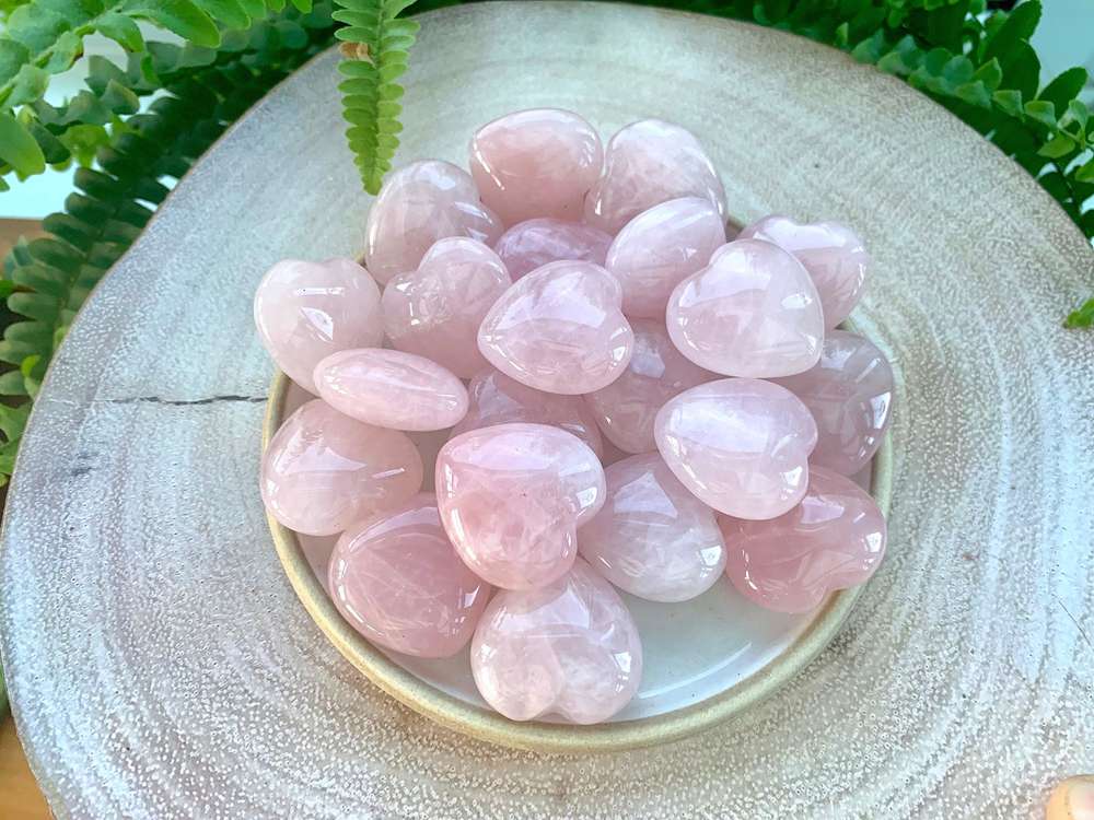 Rose Quartz Small Crystal Heart for Love, Self Love & Compassion, The Holistic Hamper, online crystal shop UK