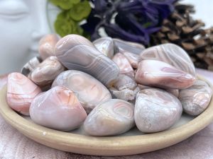 pink bostwana agate tumble stones, crystal shop uk