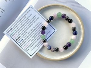 Anxiety & Stress Beaded Crystal Bracelet, The Holistic Hamper, online crystal shop UK