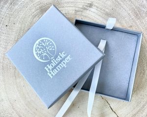 Grey presentation box - branded The Holistic Hamper