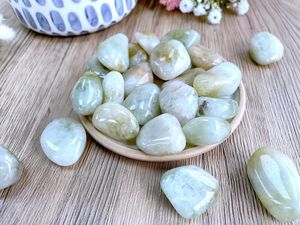 Prasiolite crystal tumble stones, the holistic hamper online crystal shop