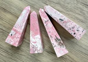 High quality pale pink rhodonite obelisk, The Holistic Hamper Crystals UK