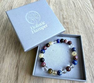 Libra crystal birth stone bracelet in grey bracelet box