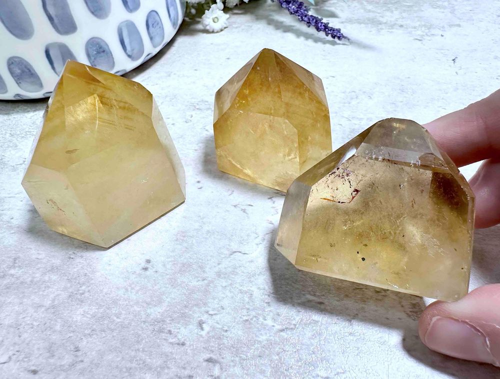 Natural Citrine Points, Solar Plexus Wealth Crystals