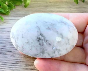 white howlite crystal palm stones