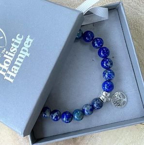 Lapis lazuli handmade sterling silver charm bracelet, the holistic hamper crystals uk