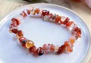 Red Carnelian Chip Bracelet, The Holistic Hamper, online crystal healing shop UK
