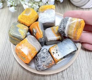 extra large bumble bee jasper crystal  tumble stones the holistic hamper online crystal shop