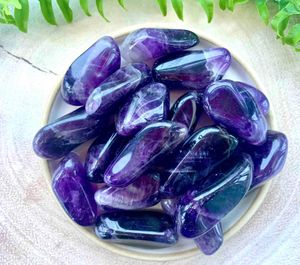Dark Purple Amethyst Crystal Healing Tumbled Stones