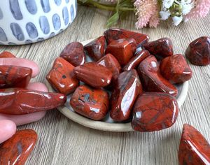 red brecciated jasper tumbled stones, The Holistic Hamper Crystals UK