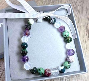 Peaceful serenity calming crystal bracelet with lava bead in a box