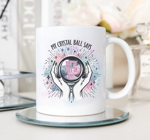 White Funny Crystal Mug with ‘Full of Shit’ quote, Gift for Crystal Lovers, sarcastic mug
