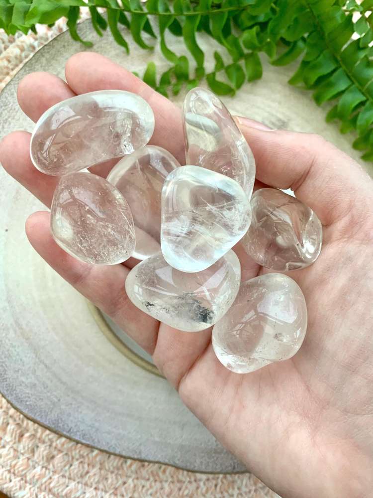 Clear quartz tumble stone, master healer, UK crystal shop