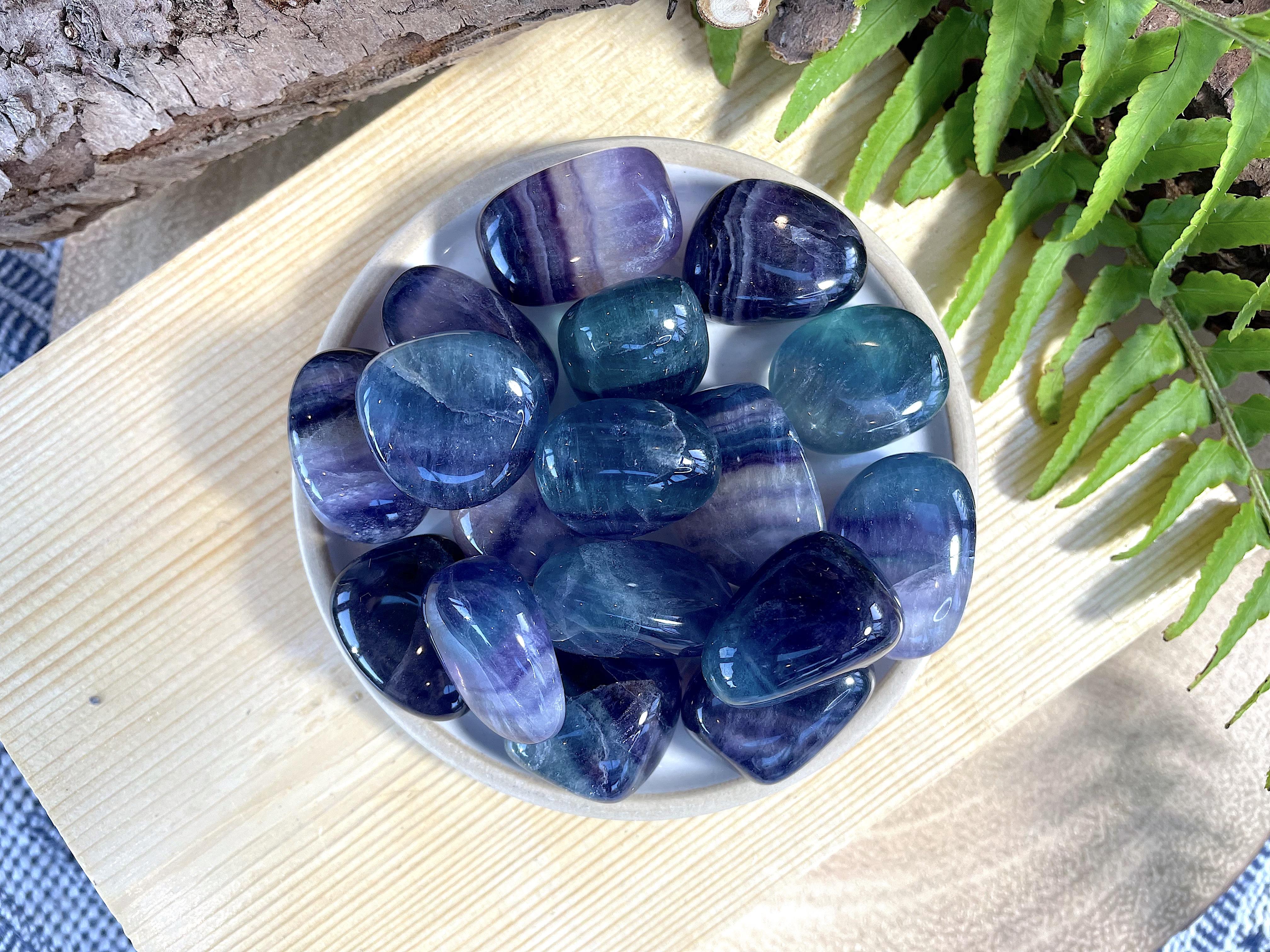 Rainbow Fluorite Tumble Stone Healing Crystal for Spirituality and Intuition The Holistic Hamper, online crystal shop UK