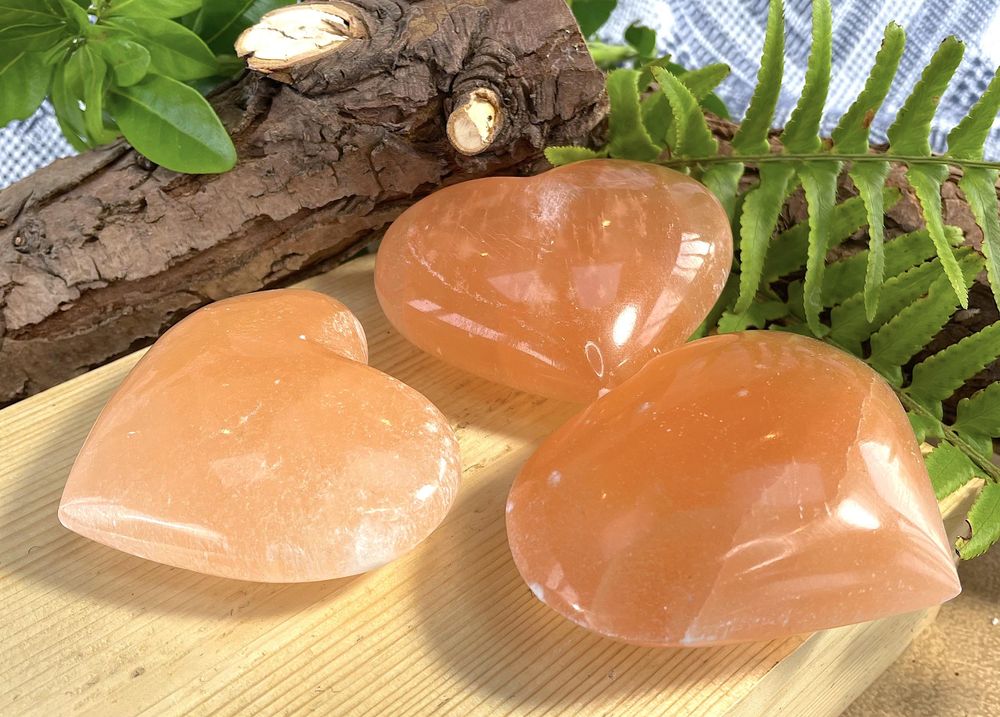 Orange Selenite Crystal Heart, The Holistic Hamper, online crystal shop UK