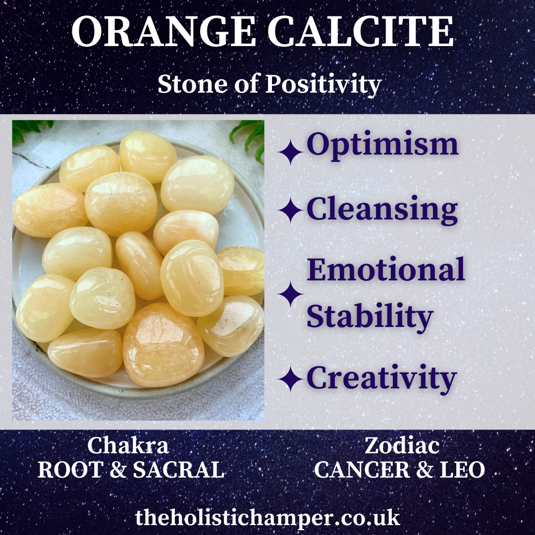 Orange calcite stone of positivity