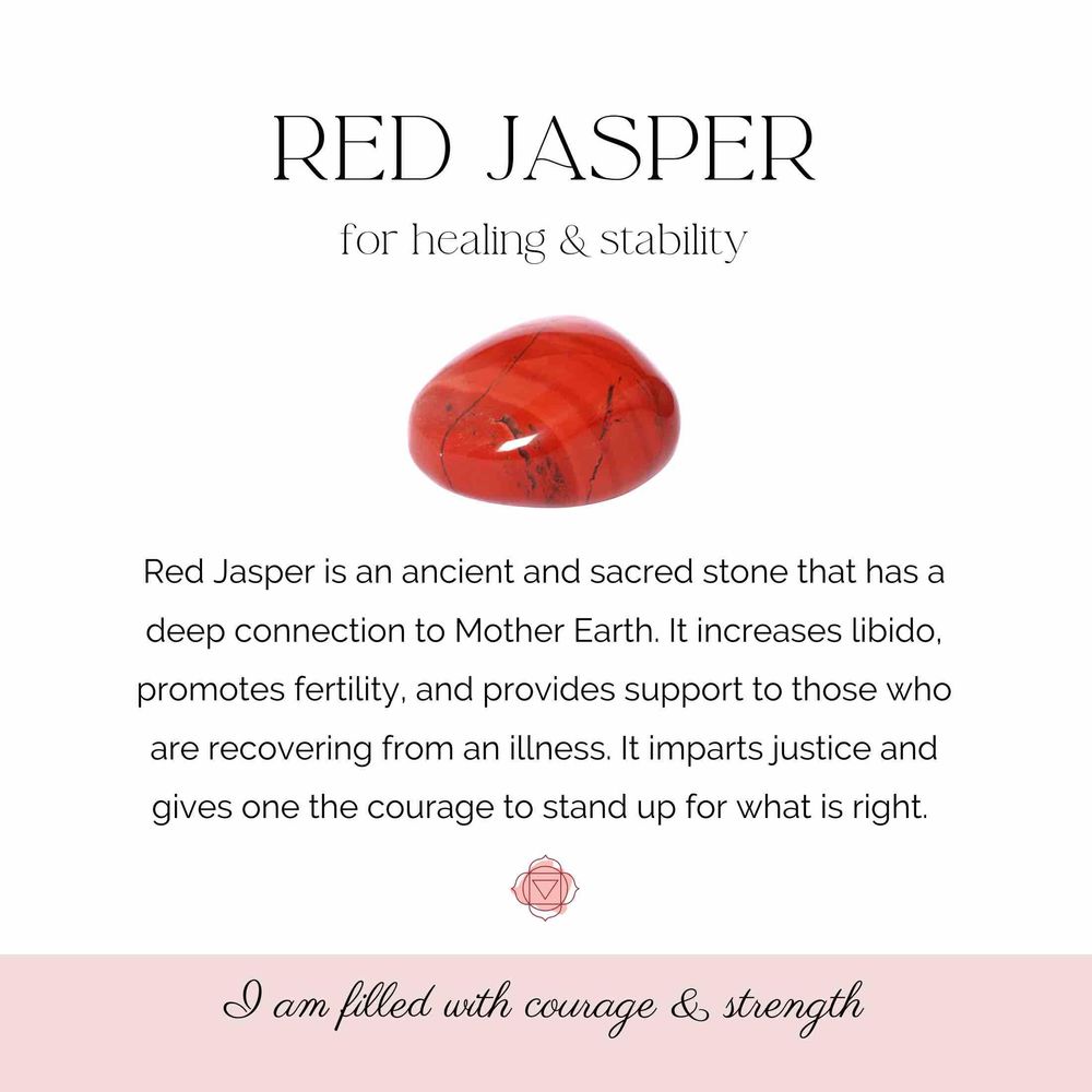 red jasper crystal information card