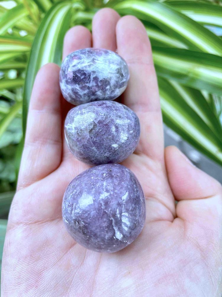 Lepidolite crystal XL tumble stones, Purple mica, The Holistic HamperLepidolite crystal XL tumble stones, Purple mica, The Holistic Hamper