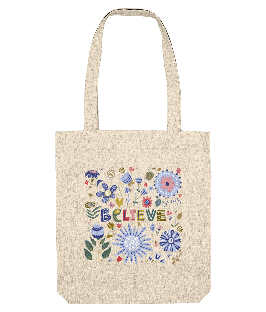 cream believe tote bag for women and girls, the holistic hamper