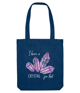 I have a crystal for that ladies navy blue tote bag, the holistic hamper