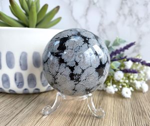 snow obsidian sphere, The holistic Hamper crystals online shop