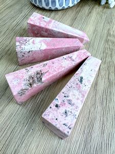 High quality pale pink rhodonite obelisk, The Holistic Hamper Crystals UK