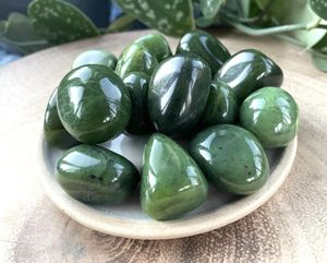 Green Nephrite jade tumble stone, The Holistic Hamper Crystal Shop UK