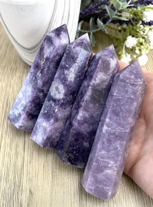 purple mica lepidolite crystal towers set of 4 from The holistic hamper UK crystal shop