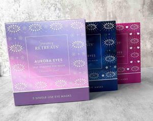 self heating eye masks boxes, three types, aurora, dreamy and amour