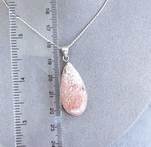 sterling silver scolocite crystal pendant with optional chain with ruler for sizing