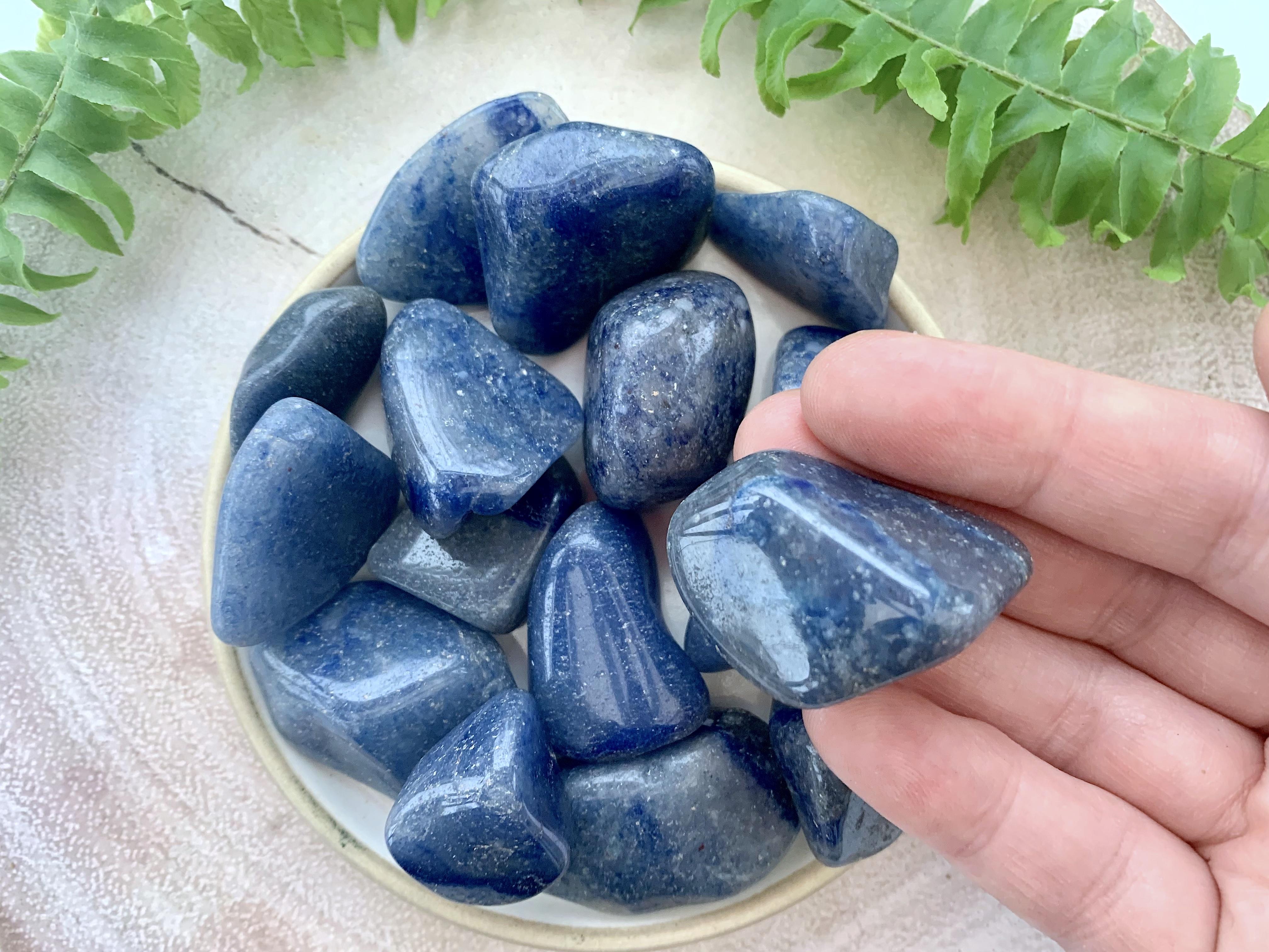 Dumoritierite blue quartz tumble stone, healing crystals, uk online crystal shop Lincolnshire