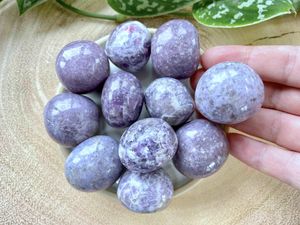 Lepidolite crystal XL tumble stones, Purple mica, The Holistic Hamper