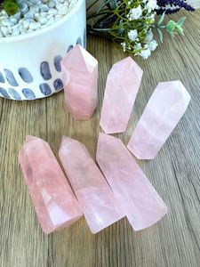 pink Rose quartz towers from Mozambique, the holistic hamper crystals