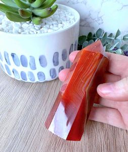 orange banded carnelian crystal tower 169g in weight