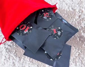 Christmas Crystal 24 day Advent Calendar 2024 in velvet bag with 24 black envelope gifts