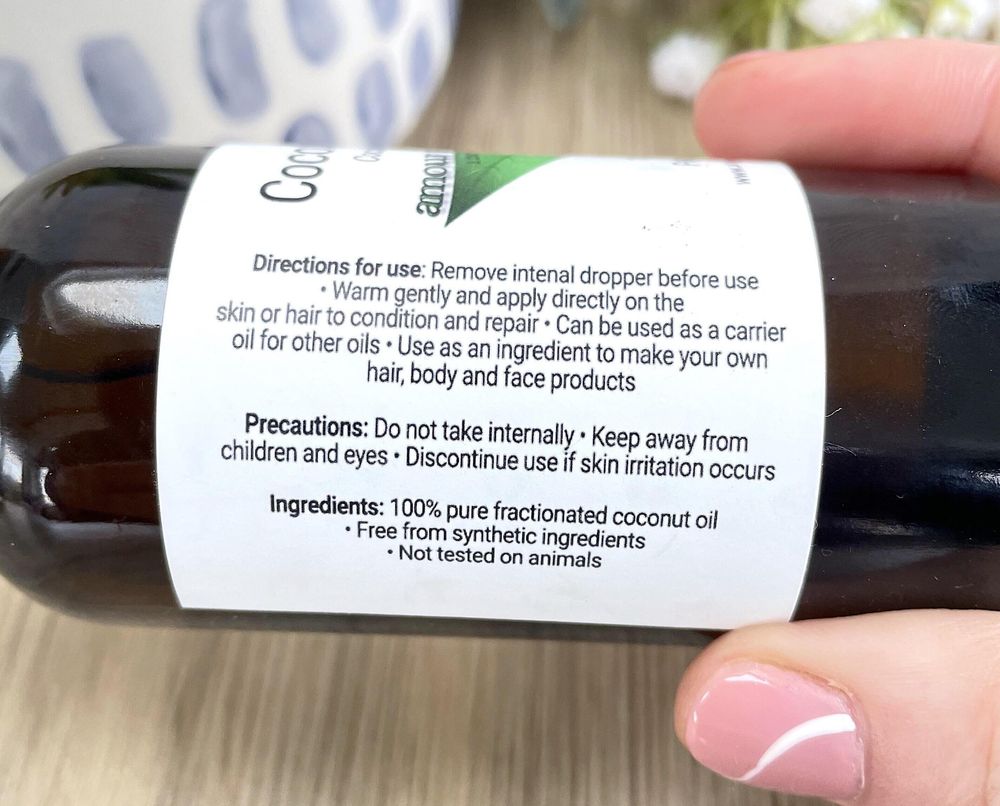 Coconut oil 100ml brown bottle, the holistic hamper natural skincare