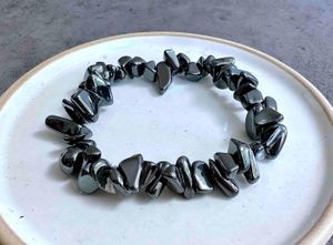 grey metallic hematite chip bracelets one size fits all