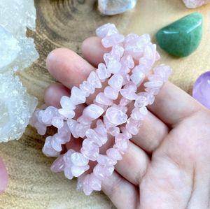 Rose Quartz Crystal Chip Bracelet, online crystal healing shop UK