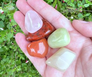 Fertility Crystals set of five stones in a hand